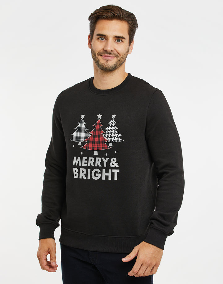 Black Crew Neck Christmas Sweatshirt