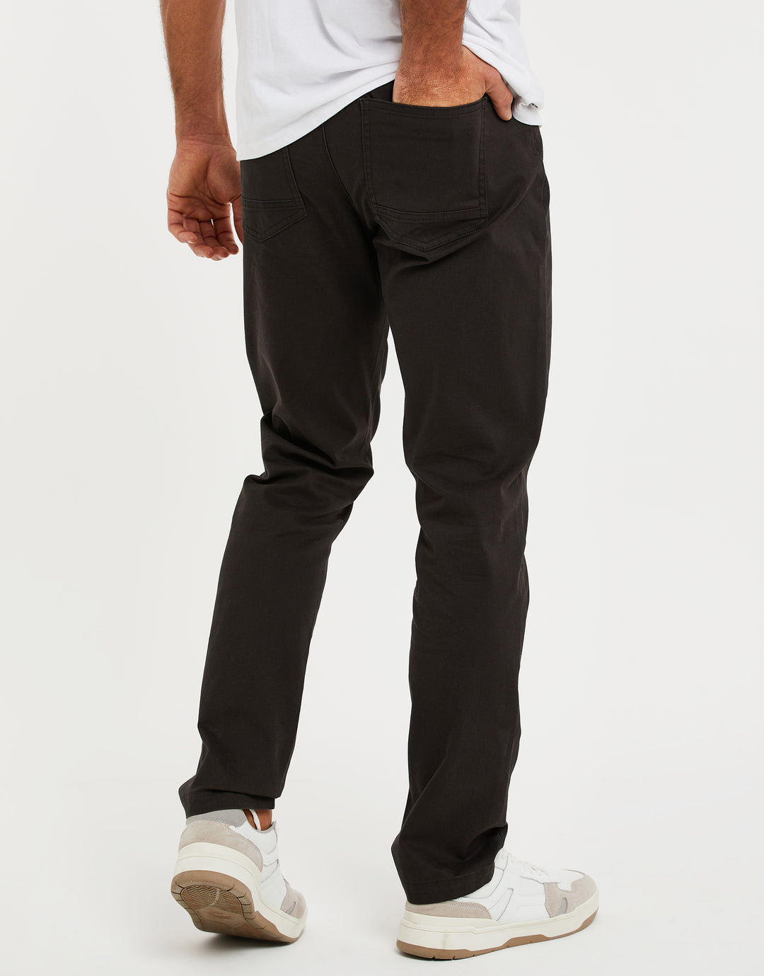 Black Drawcord Chino Trousers