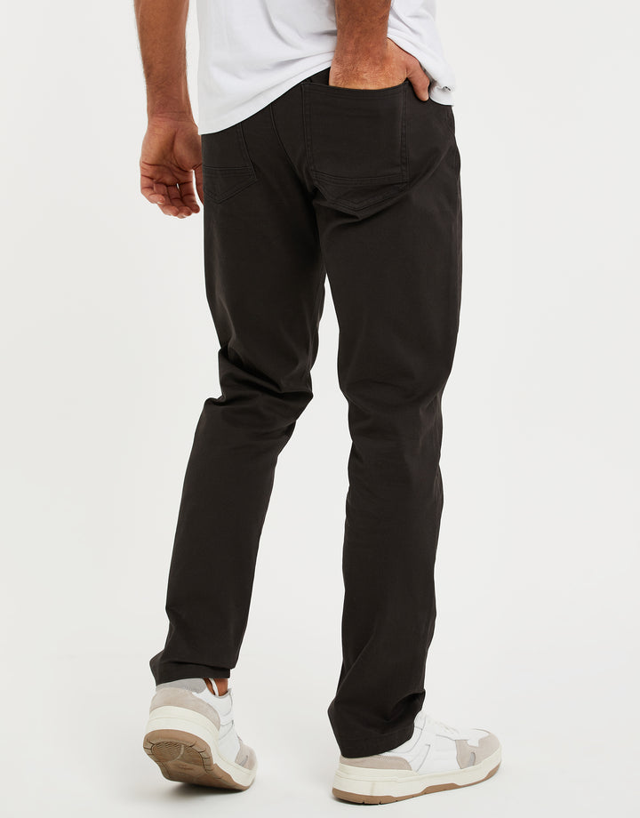 Black Drawcord Chino Trousers