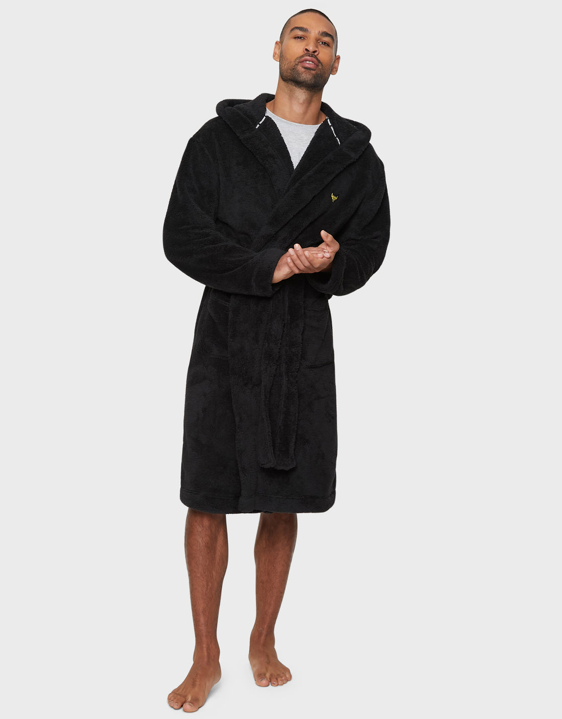 Men's Black Dressing Gown Towelling Robe – Threadbare