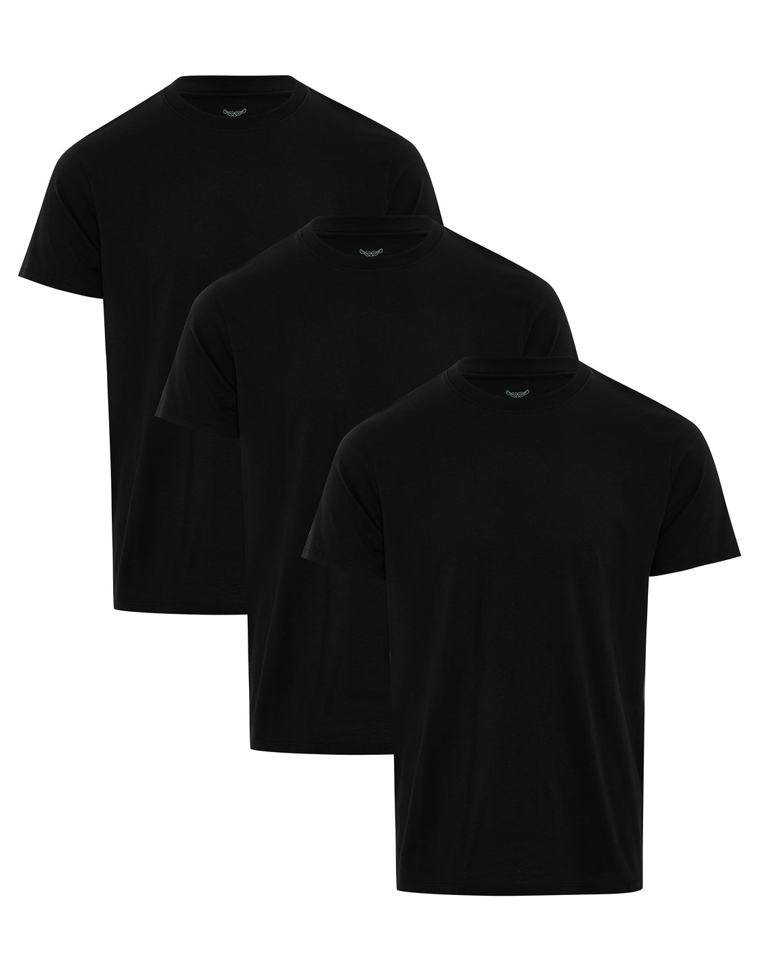 Men's Black Essential Short Sleeve Round Neck T-Shirts (3 Pack ...