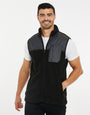 Black Faux Borg Contrast Panel Gilet