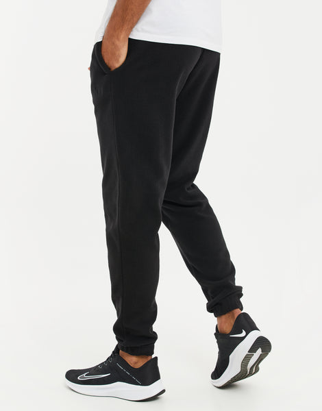 Men's Black Fitness Fleece Joggers – Threadbare