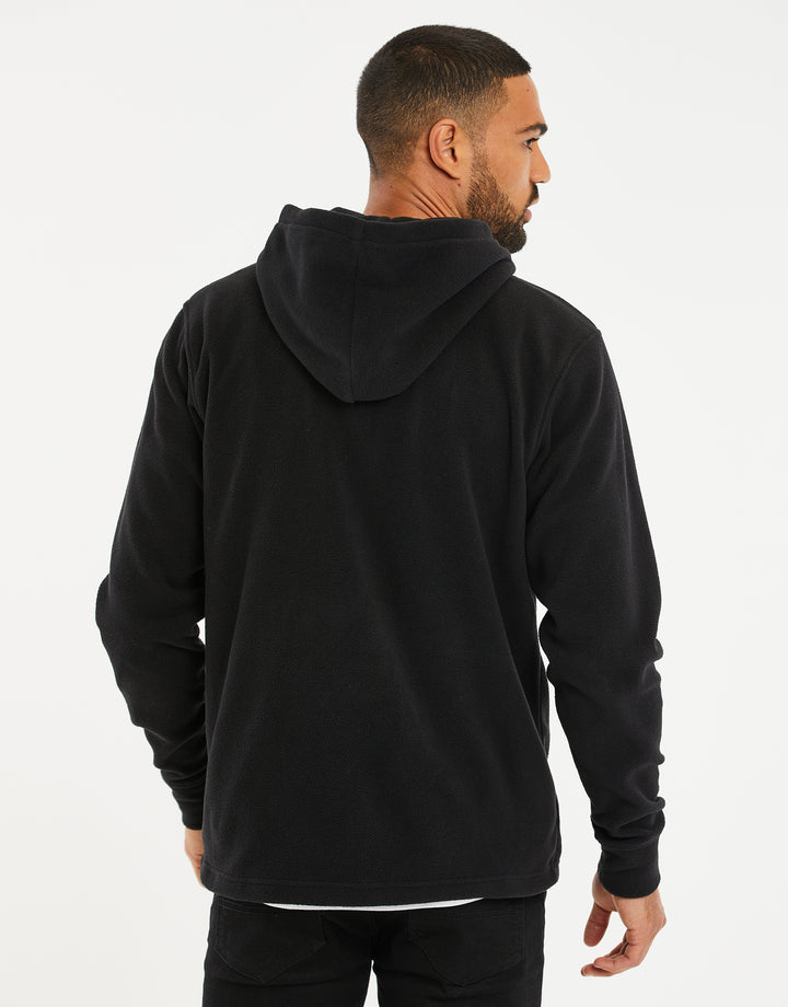 Black Fitness Fleece Zip-Through Hoodie