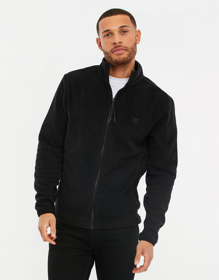 Black Zip-Through Fitness Fleece