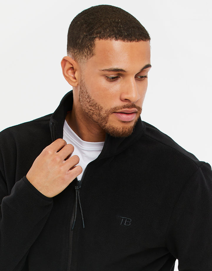 Black Zip-Through Fitness Fleece