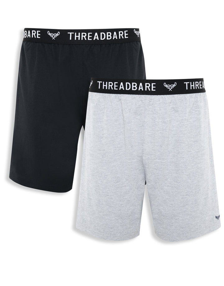 Black & Grey Marl Loungewear Shorts (2 Pack)