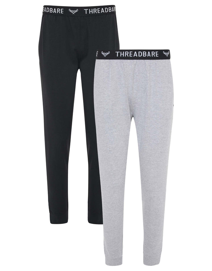 Black & Grey Marl Long Pyjama Bottoms (2 Pack)