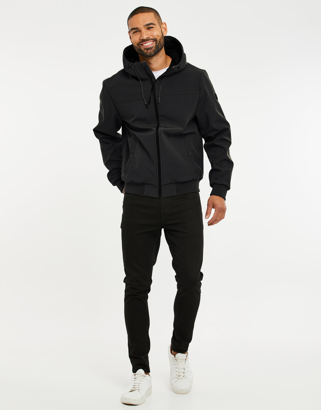 Black Lightweight Hooded Jacket