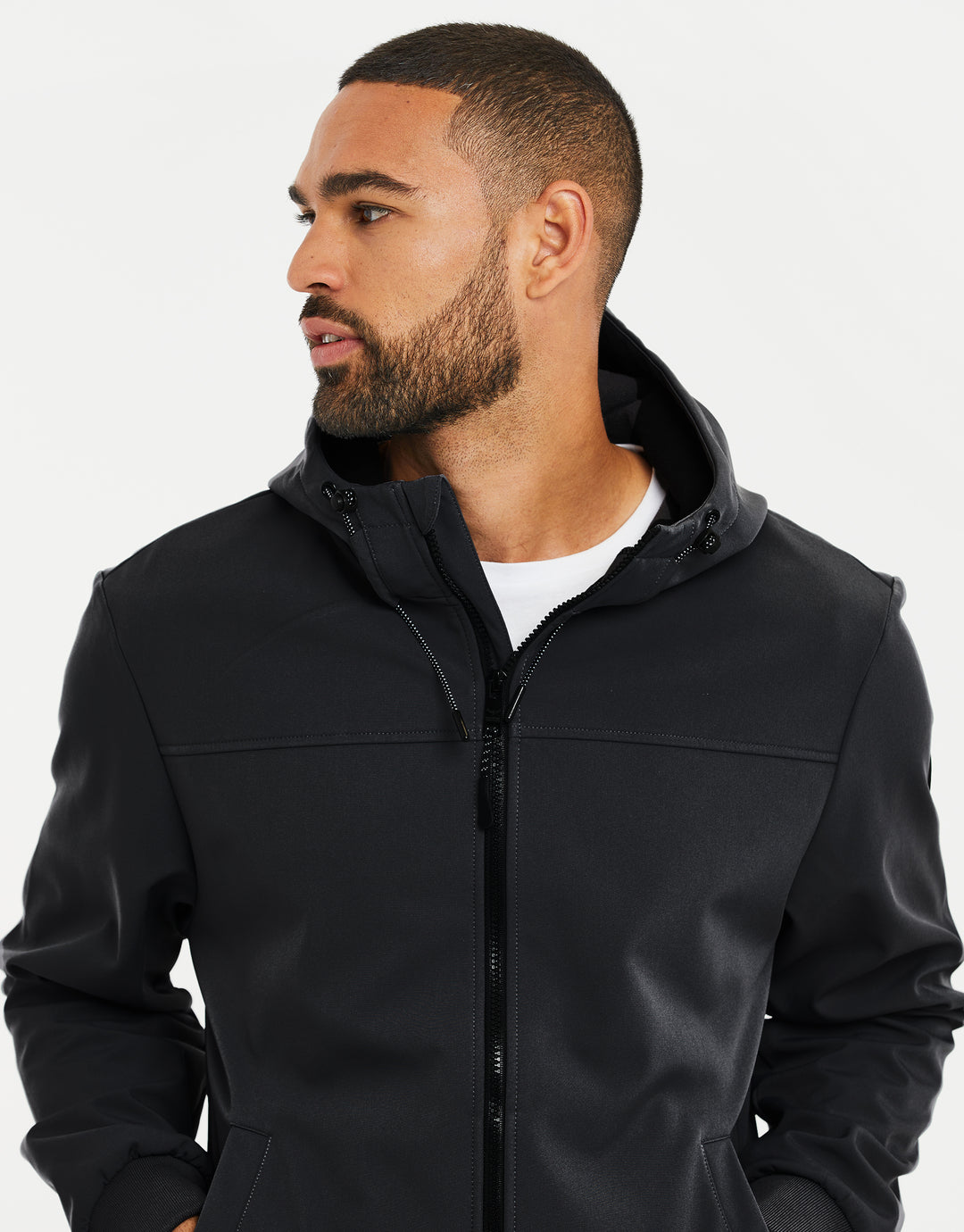 Black Lightweight Hooded Jacket