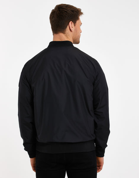 Men's Black Lightweight Zip-Through Bomber Jacket – Threadbare