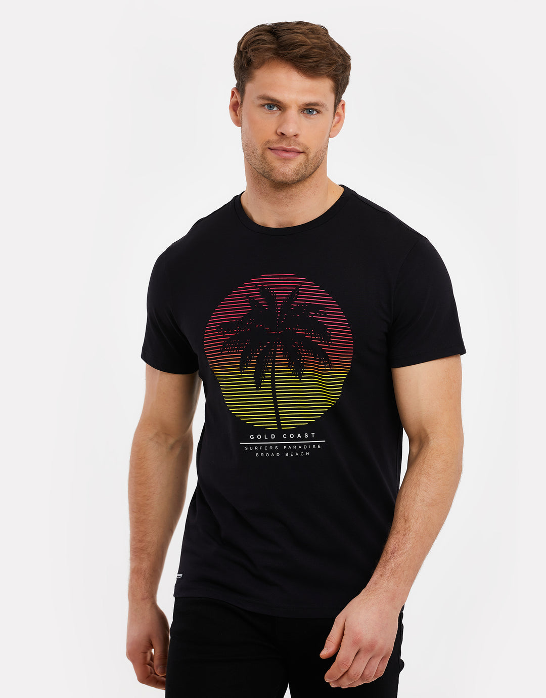 Black Palm Tree Graphic Print T-Shirt