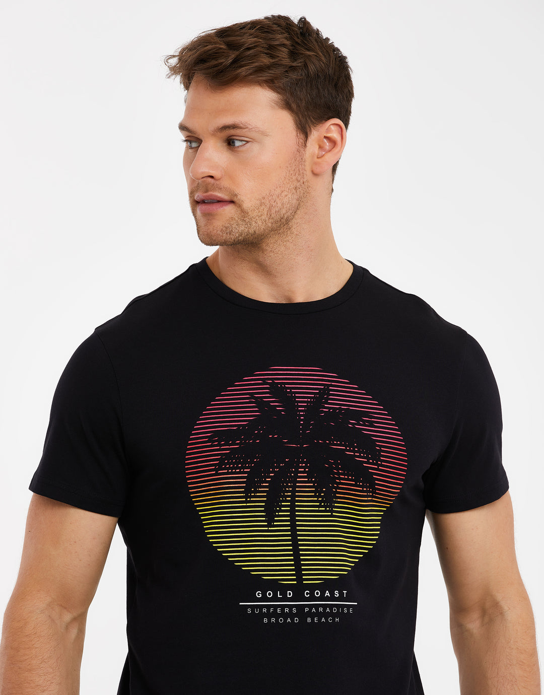 Black Palm Tree Graphic Print T-Shirt