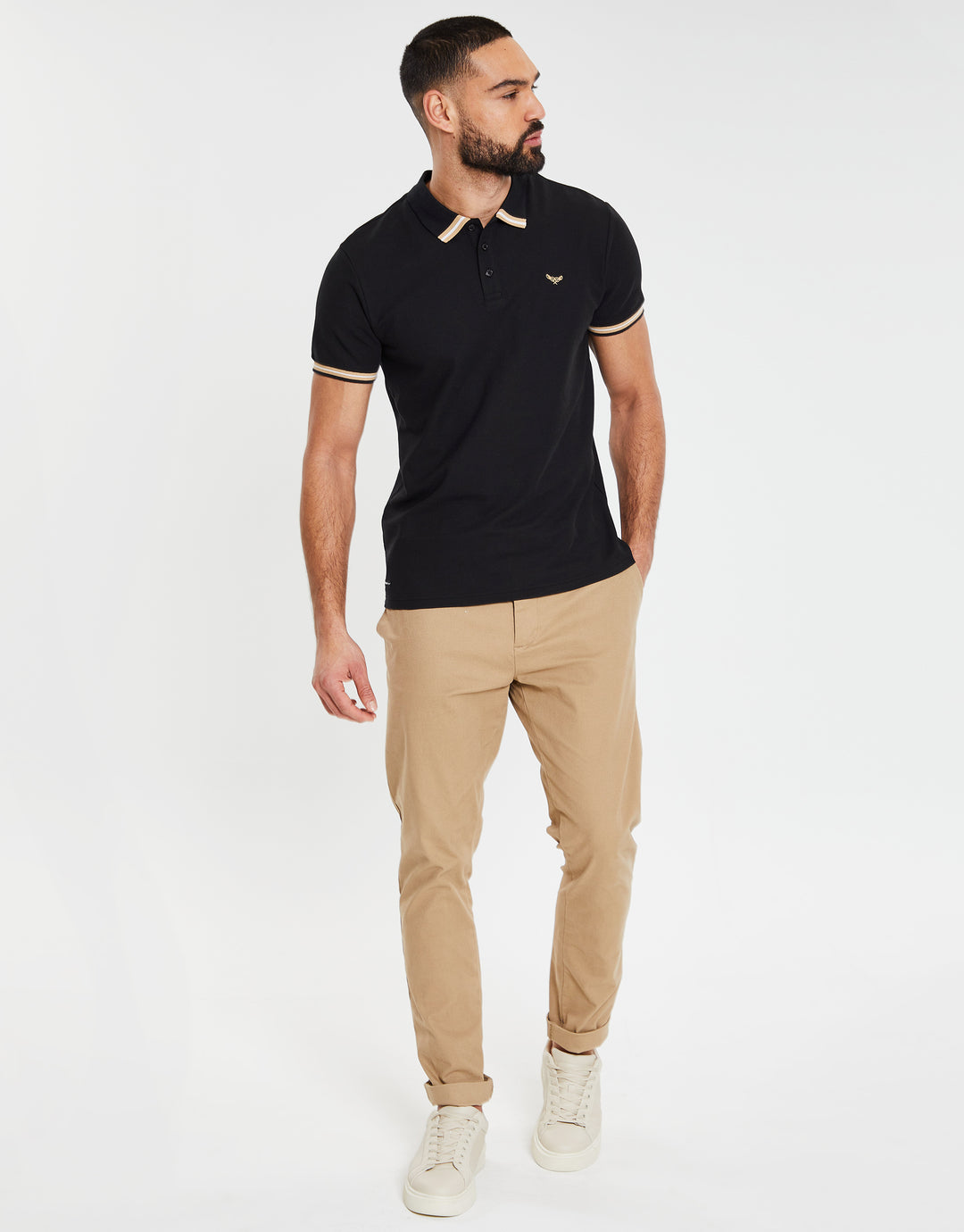 Black Rib Collar Classic Polo Shirt