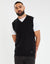Black Ribbed Knitted Vest