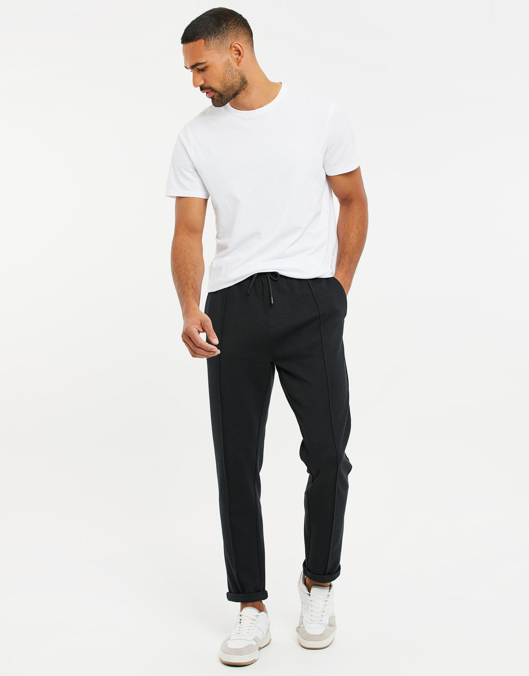 Black Semi-Formal Pintuck Trousers