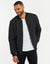 Black Sherpa Lined Bomber Jacket