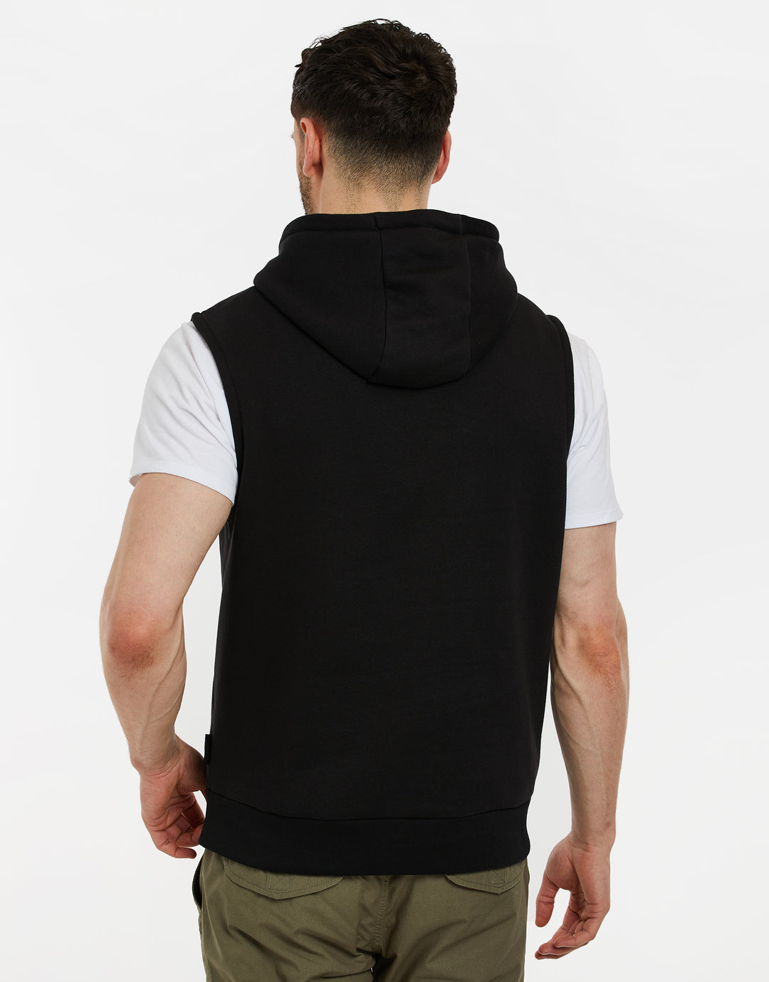 Black Sleeveless Overhead Hoodie