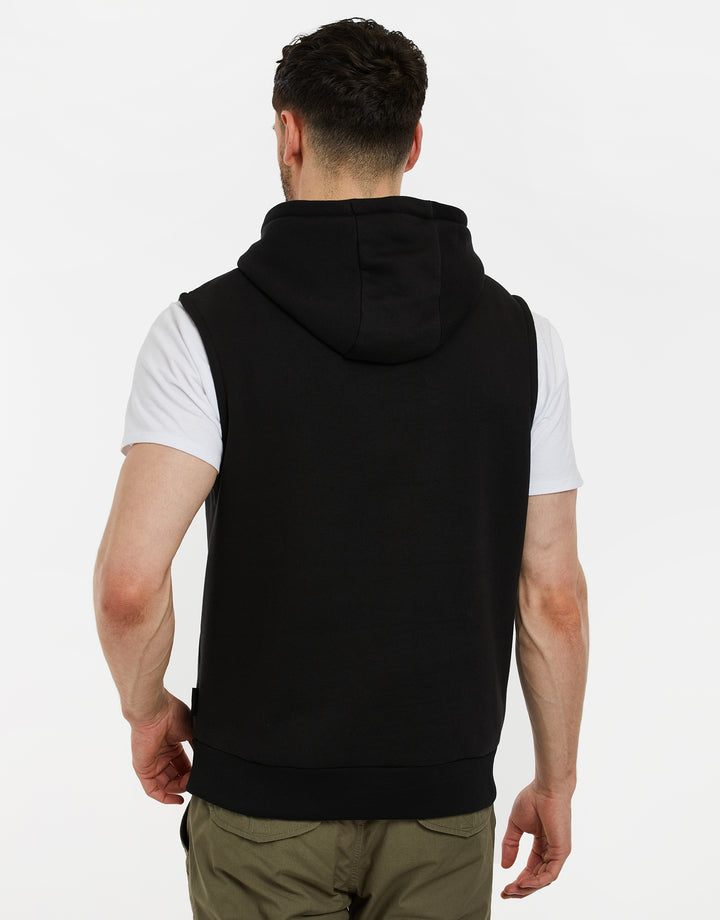 Black Sleeveless Overhead Hoodie