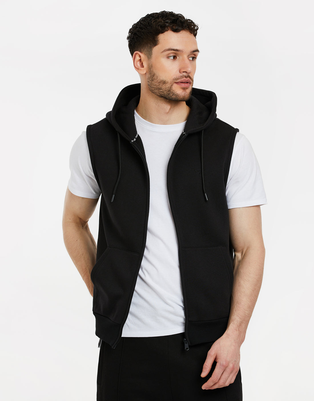 Sleeveless 2025 black hoodie