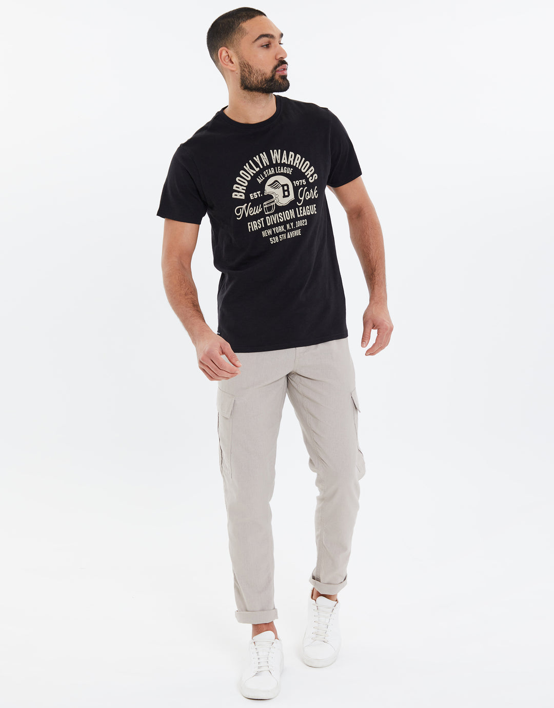 Black Slub Brooklyn Varsity T-Shirt