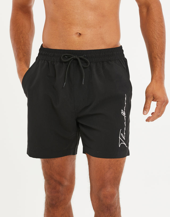 Black Handwritten Logo Swim Shorts