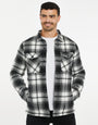 Black & White Check Borg Lined Long Sleeve Shirt