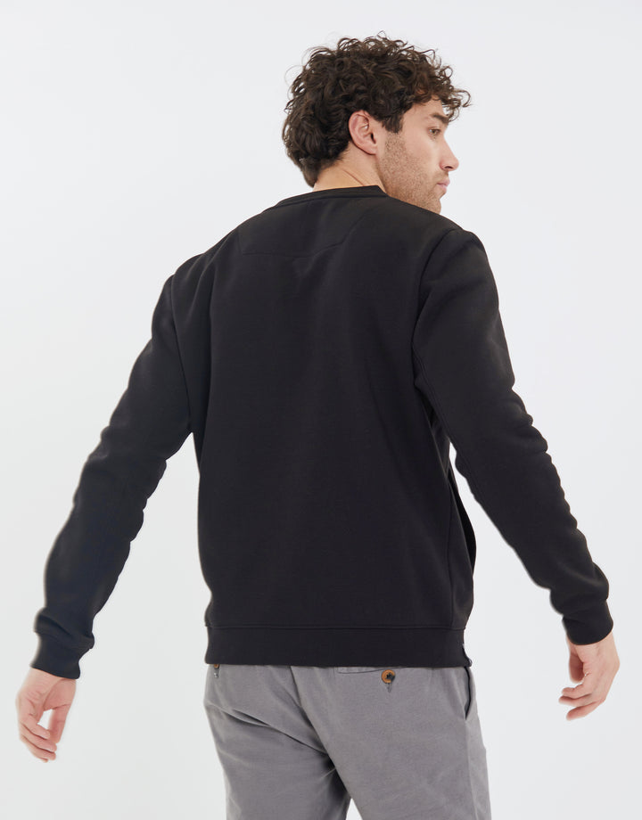 Black Zip Up Fleece Varsity Jacket