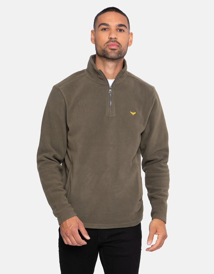Blade Khaki Plain 1/4 Zip Sweatshirt
