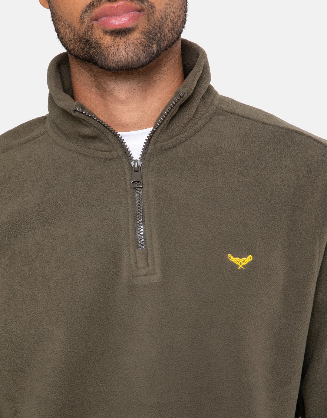 Blade Khaki Plain 1/4 Zip Sweatshirt