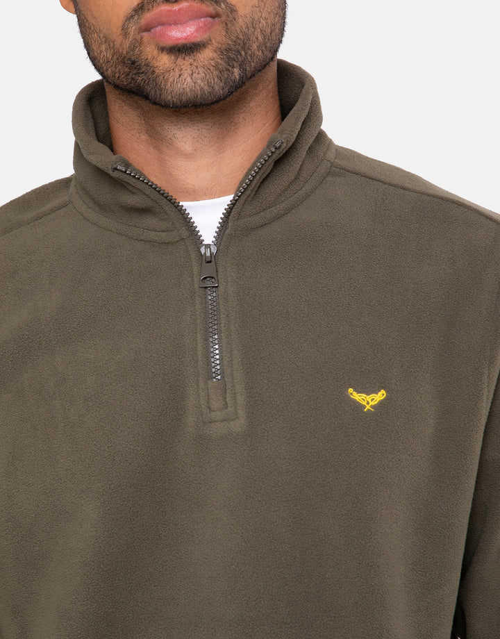 Blade Khaki Plain 1/4 Zip Sweatshirt