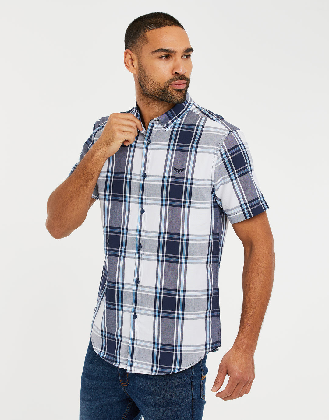 Blue Check Short Sleeve Shirt