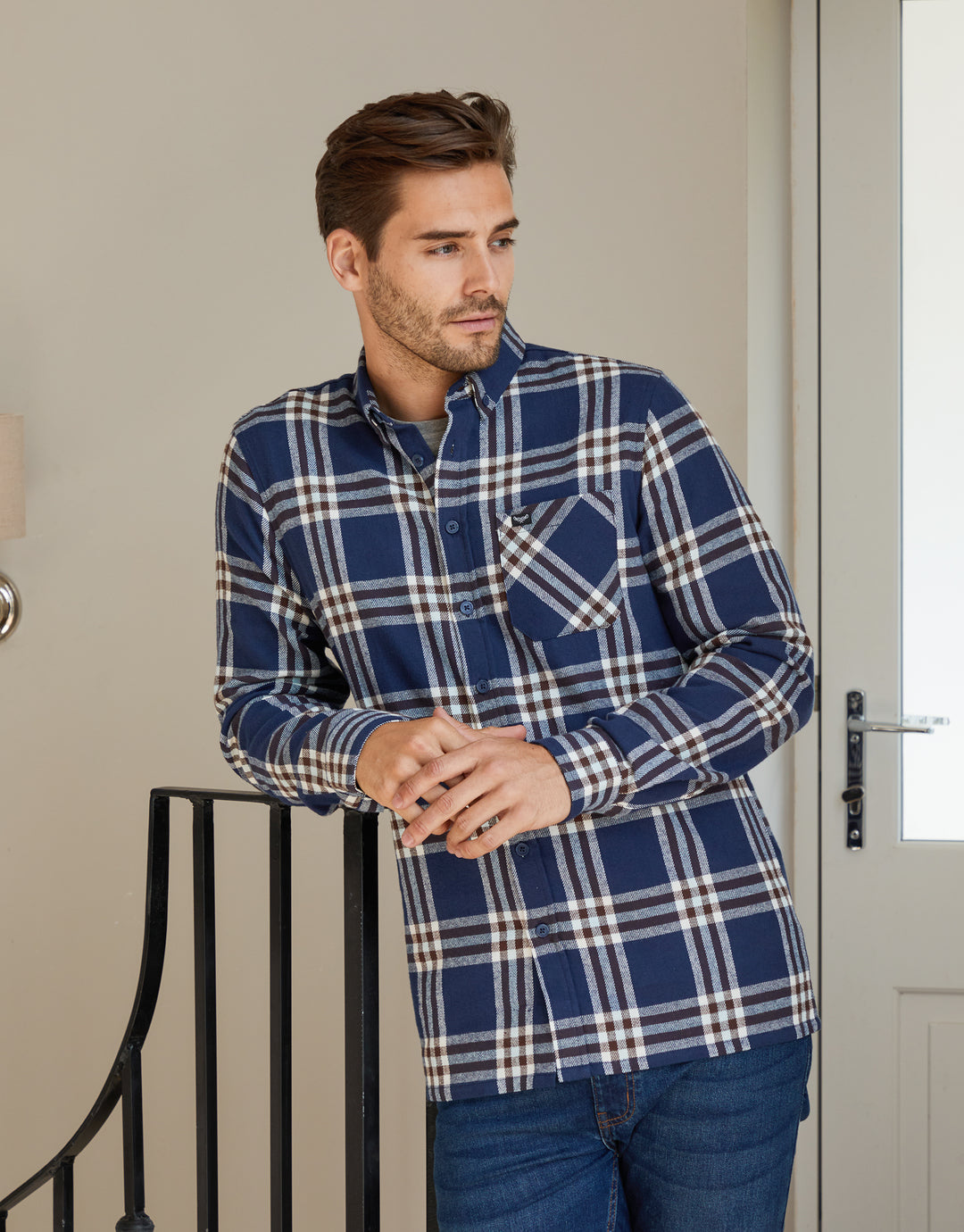 Blue Check Long Sleeve Shirt