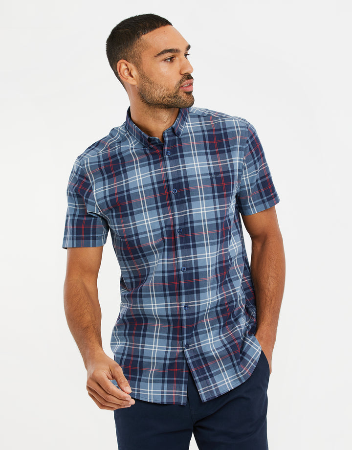 China Blue Check Short Sleeve Shirt