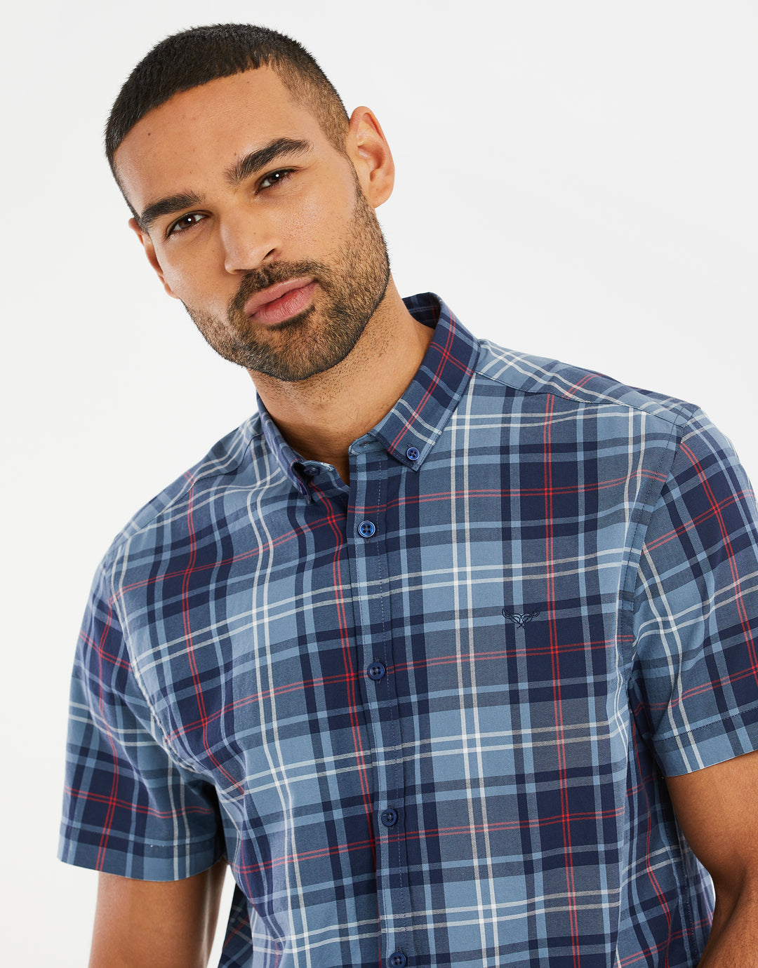 China Blue Check Short Sleeve Shirt