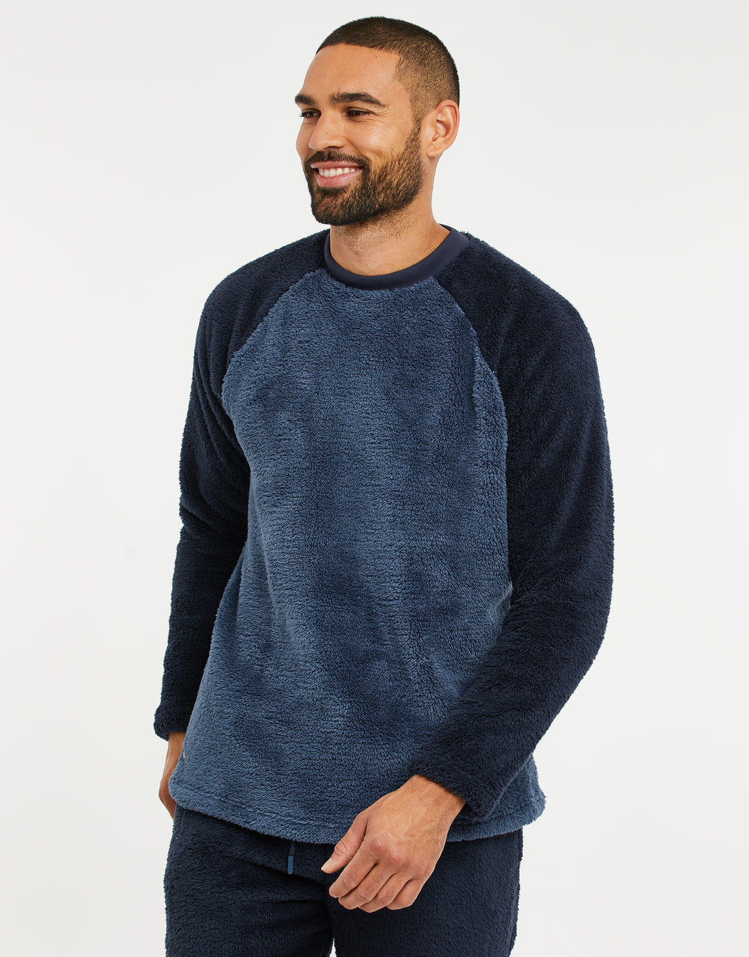 Blue Borg Raglan Sweatshirt Lounge Set (2-Piece Set)