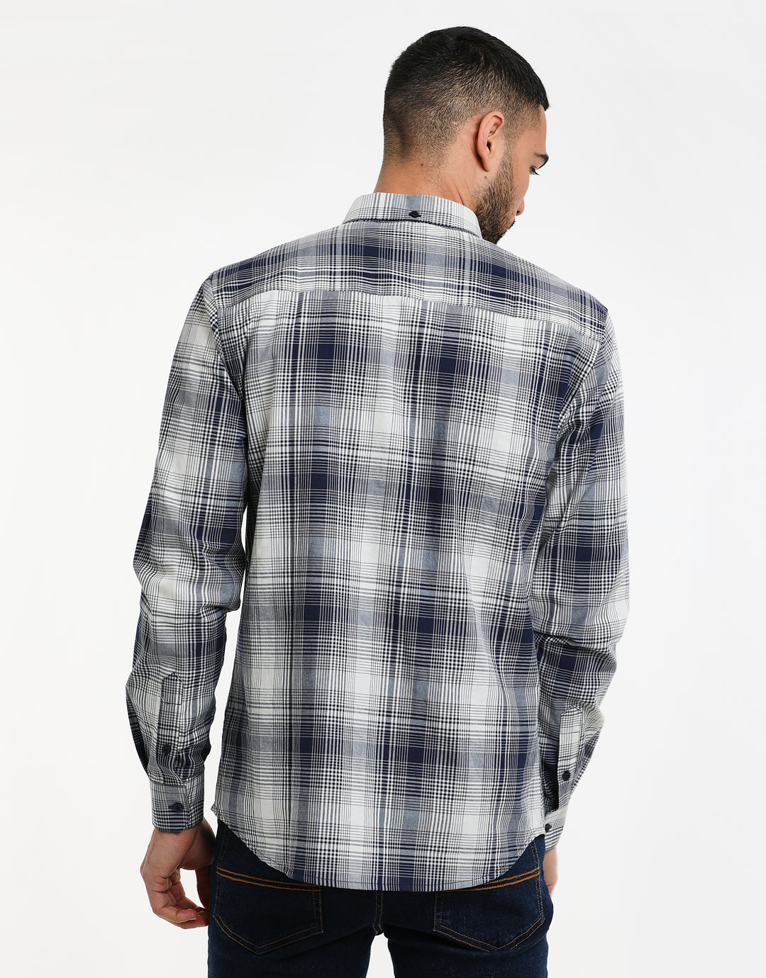 Grey Lazio Check Long Sleeve Shirt
