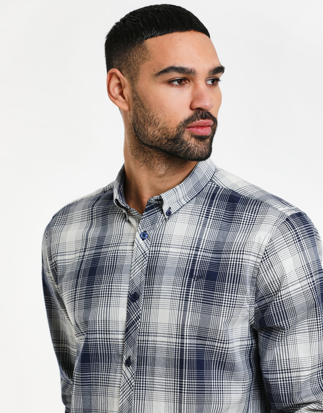 Grey Lazio Check Long Sleeve Shirt