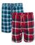 Blue & Red Check Loungewear Shorts (2 Pack)