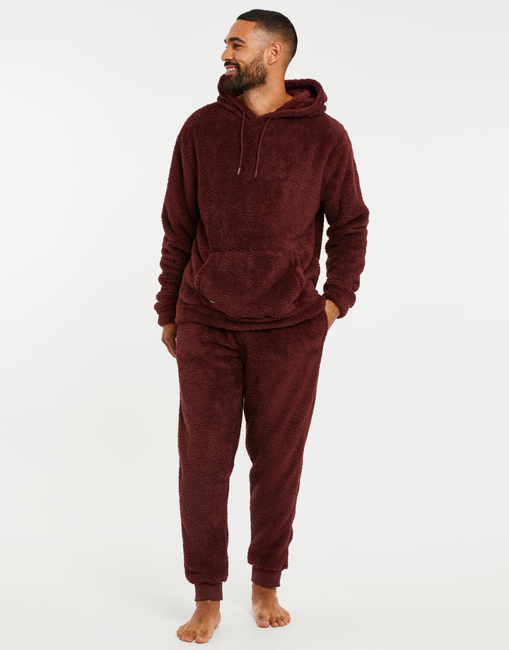Burgundy Borg Lounge Pants