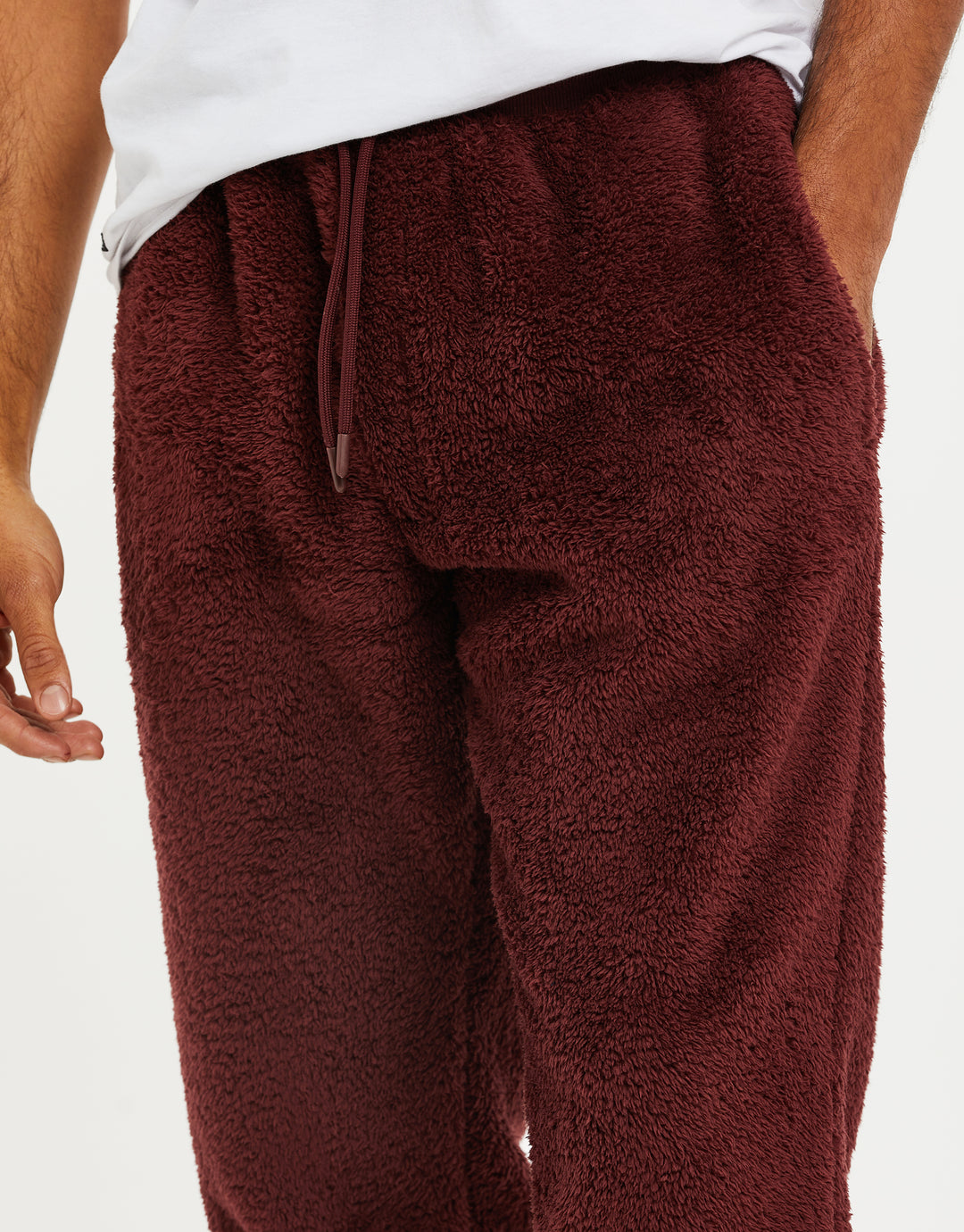 Burgundy Borg Lounge Pants