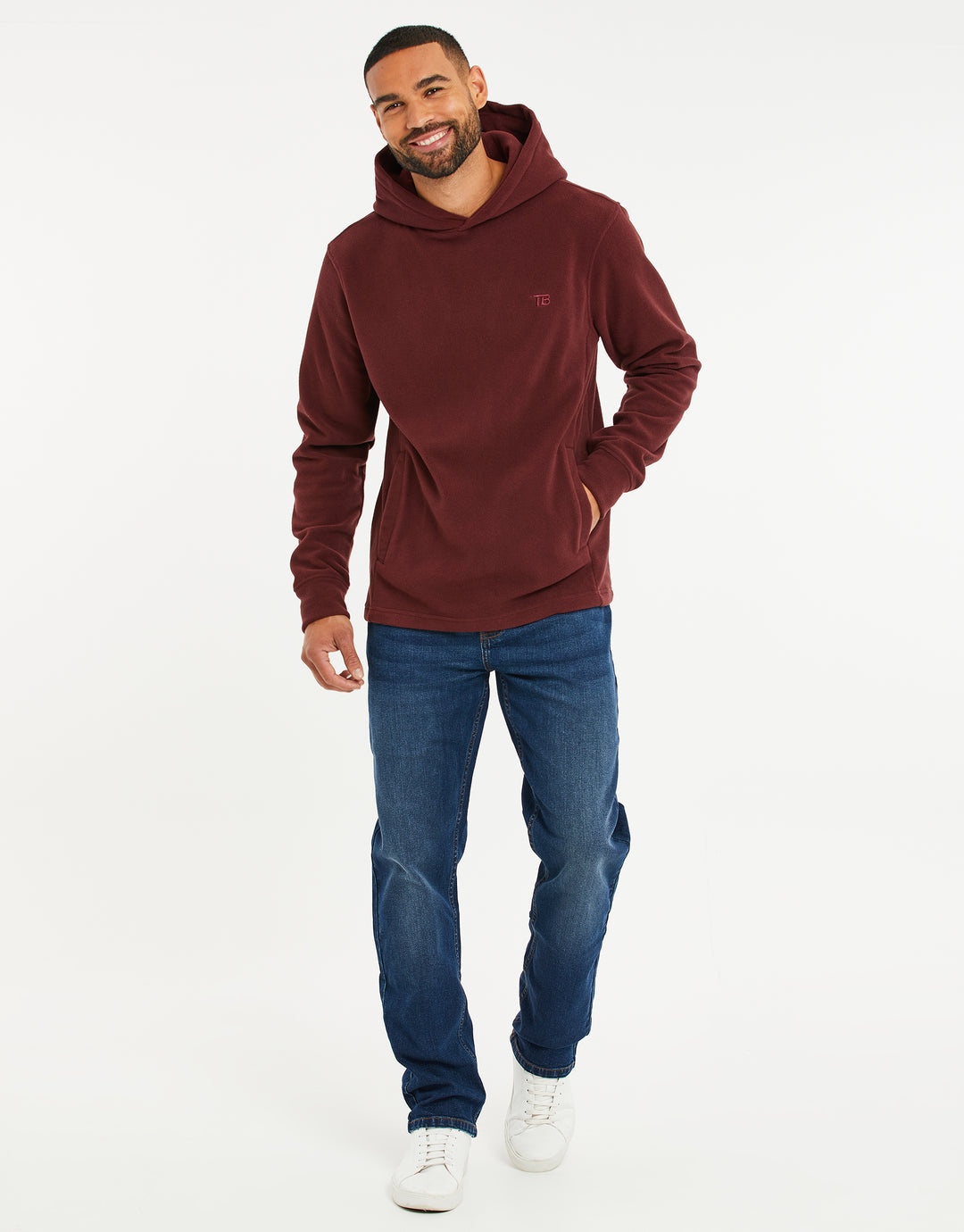 Burgundy Microfleece Overhead Hoodie