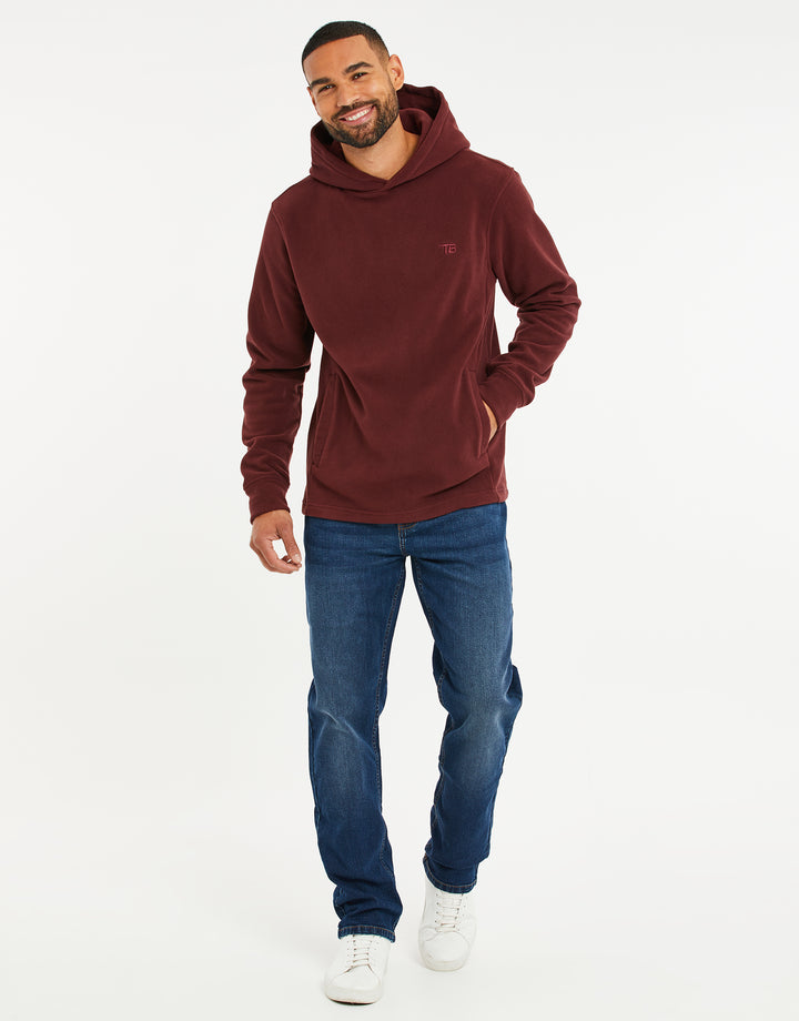 Burgundy Microfleece Overhead Hoodie