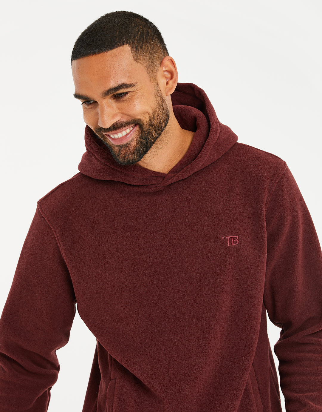 Burgundy Microfleece Overhead Hoodie