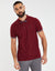 Burgundy Rib Collar Classic Polo Shirt