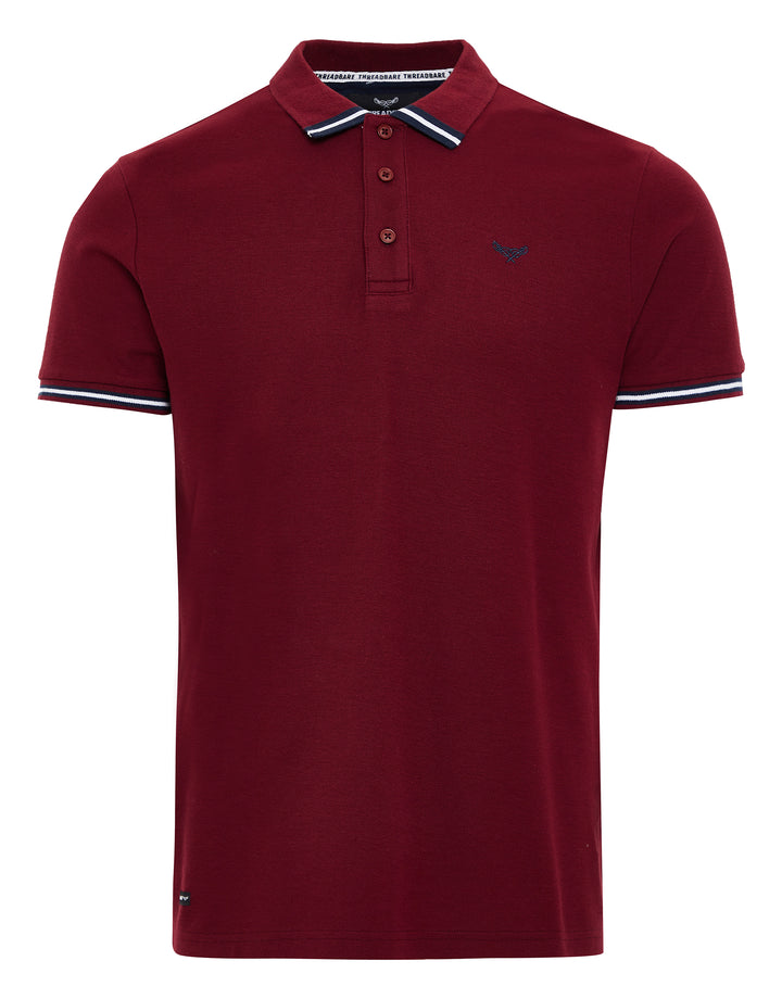 Burgundy Rib Collar Classic Polo Shirt