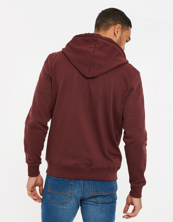 Burgundy Zip-Through Hoodie