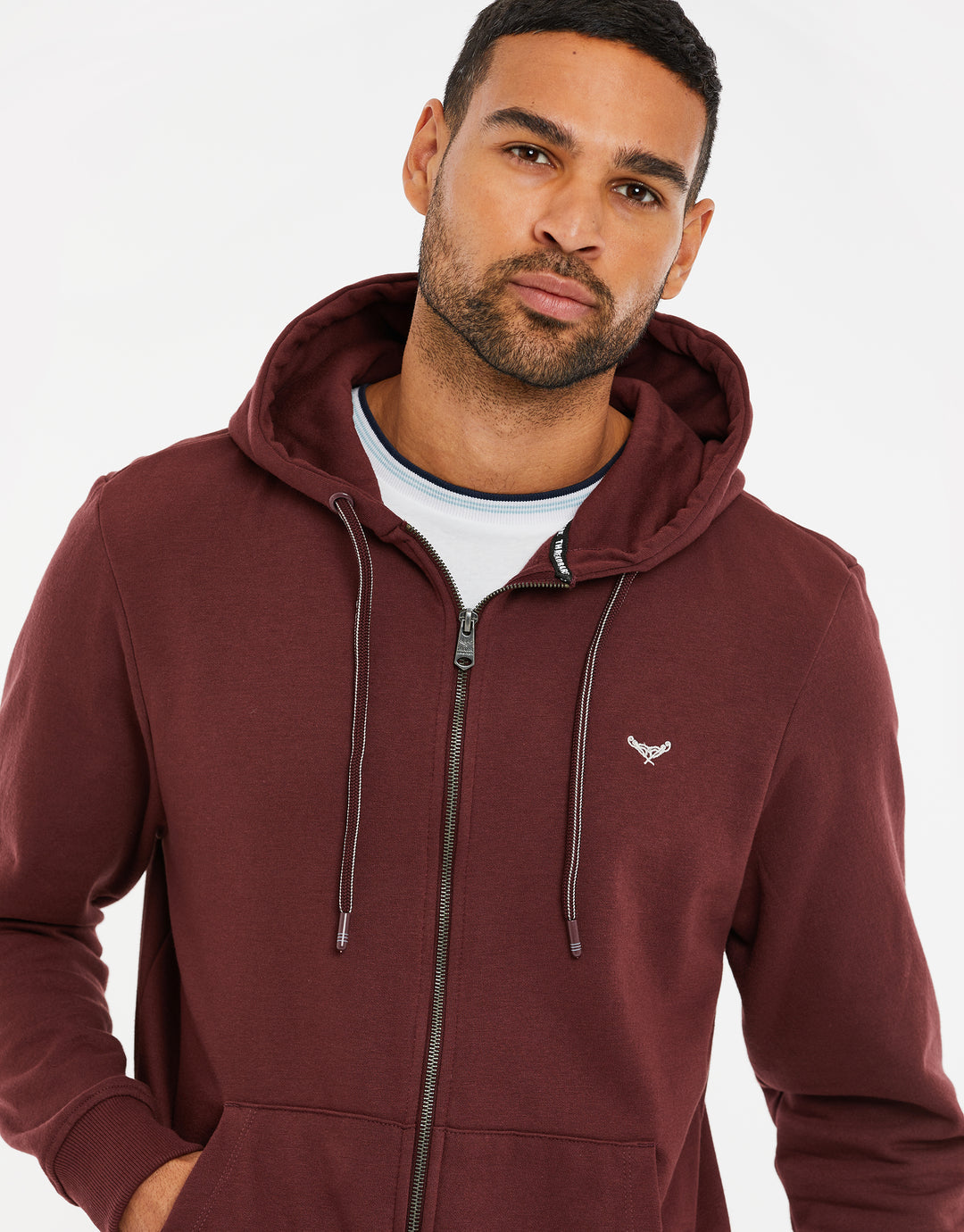 Burgundy Zip-Through Hoodie
