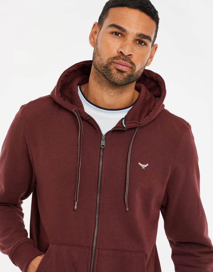 Burgundy Zip-Through Hoodie