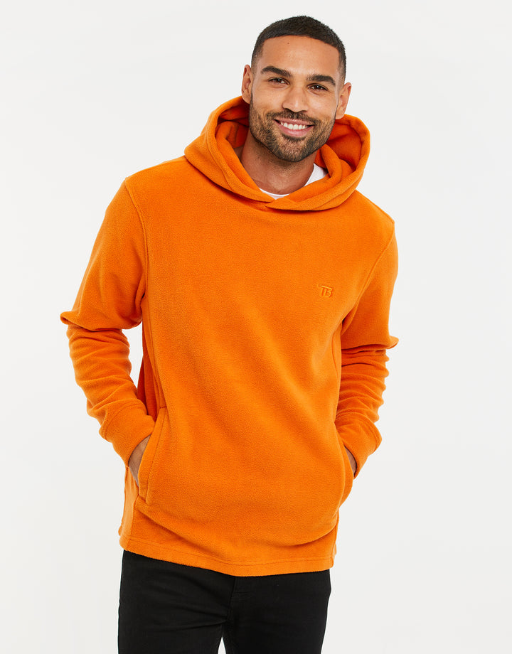 Orange Microfleece Overhead Hoodie